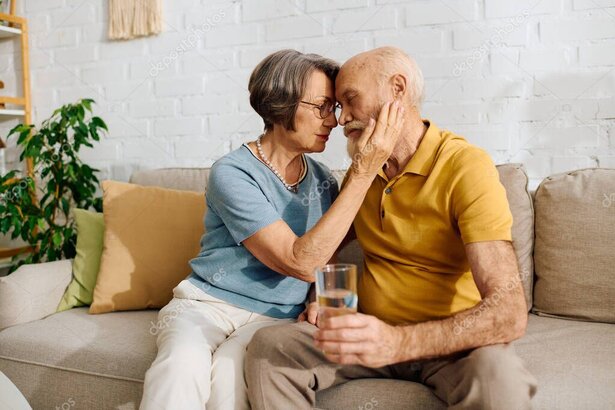 Older adults preparing a healthy meal together