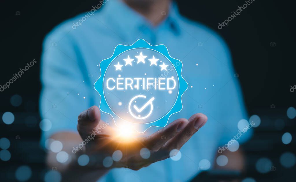 Professional holding a framed certification